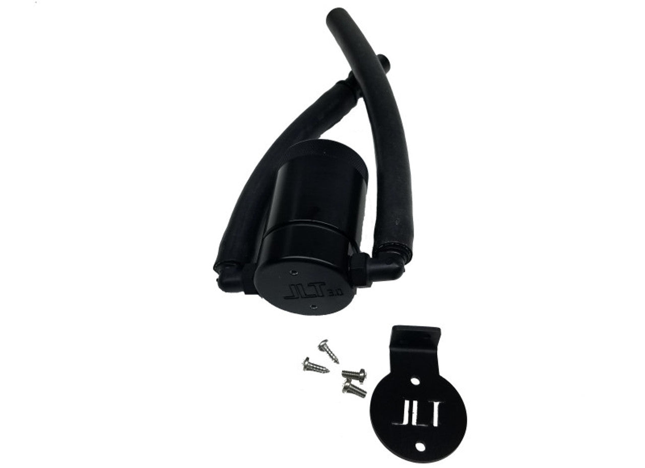 J&L 15-19 Ford Mustang GT/15-19 Ford Mustang GT350 Passenger Side Oil Separator 3.0 - Black Anodized J&L