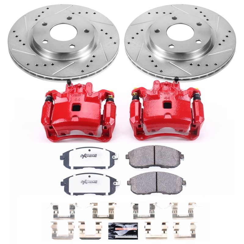 Power Stop 13-18 Nissan Sentra Front Z26 Street Warrior Brake Kit w/Calipers PowerStop