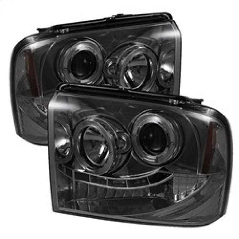 Spyder Ford F250/350/450 Super Duty 05-07 Projector Headlights LED Halo- LED Smke PRO-YD-FS05-HL-SM SPYDER