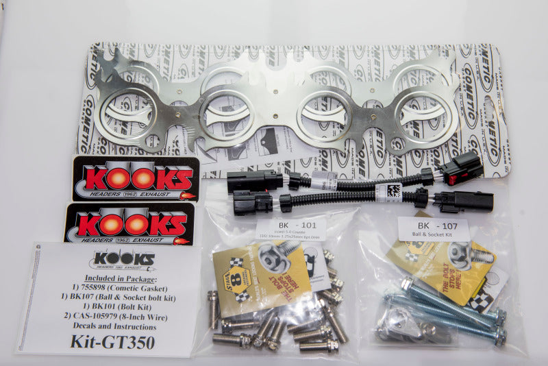 Kooks 2015+ Ford Mustang GT350 5.2L Complete Competition Exhaust (Headers/Catted X-Pipe/Axle Back) Kooks Headers