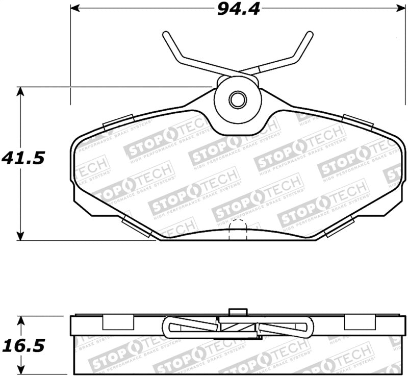 StopTech Premium Ceramic Rear Brake Pads - 308.06100 Stoptech