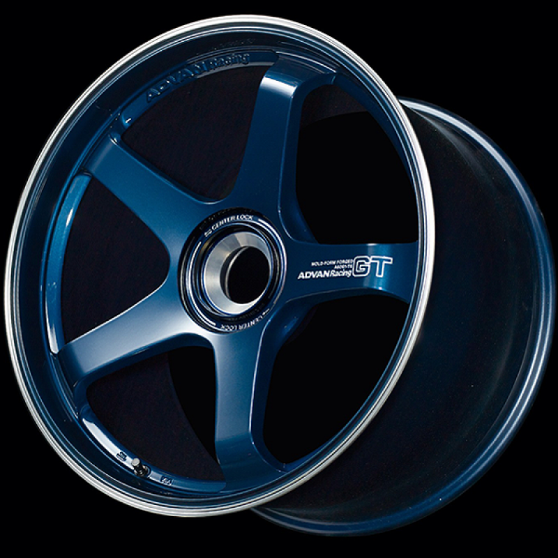 ADVAN Racing GT for Porsche 21x12.5 +44 Center Lock Wheel - Racing Titanium Blue & Ring - YAQ1P44IDP