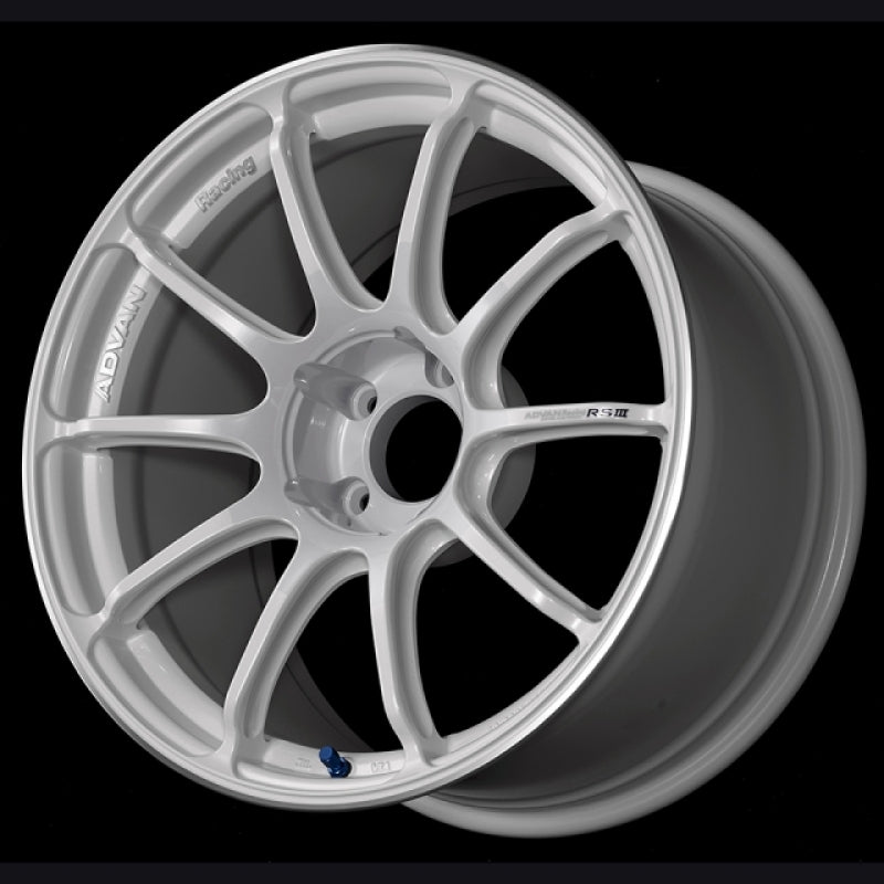 ADVAN Racing RSIII 18x8.5 +47 5x100 Wheel - White Metallic & Ring - YA38H47DWMR