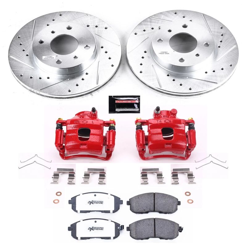 Power Stop 93-01 Nissan Altima Front Z26 Street Warrior Brake Kit w/Calipers PowerStop