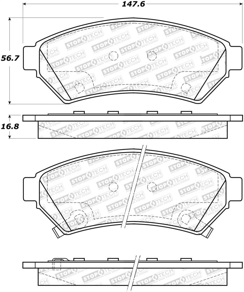 StopTech Street Disc Brake Pads - 305.10750 Stoptech