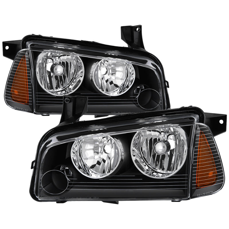 xTune Dodge Charger 05-10 (Non-HID) OEM Style Headlights w/ Corner 4pcs - Black HD-JH-DCH05-SET-BK SPYDER