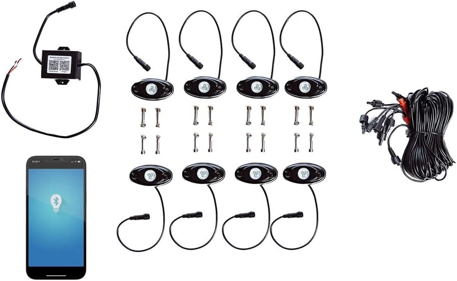 Whip It Led Rgb Rock Light 8 Pods 3-118-8