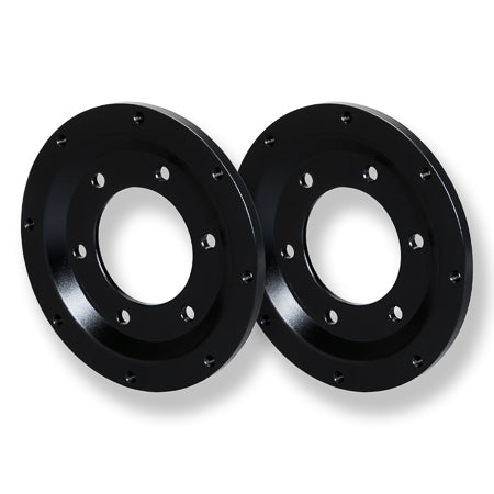 Wilwood Import Built Shelby CSX6000 6in x 4.25in - 8in x 7in Front Rotor Adapter - Black - 2 Pack