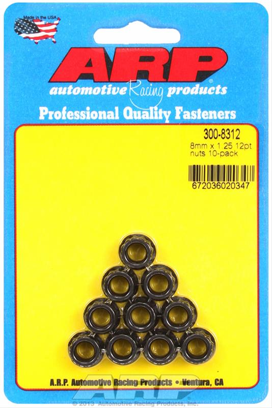 ARP M8 x 1.25 12pt Nut Kit (10/pkg)
