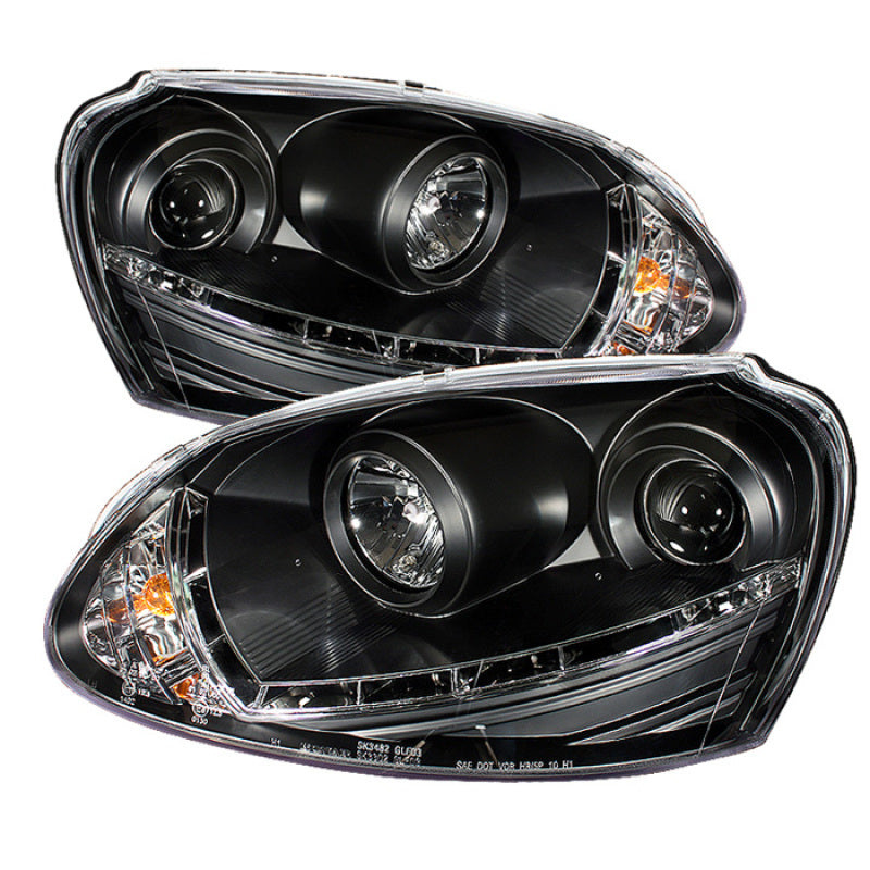 Spyder Volkswagen GTI 06-09/Jetta 06-09 Halogen Model Only - DRL Black PRO-YD-VG06-DRL-BK SPYDER