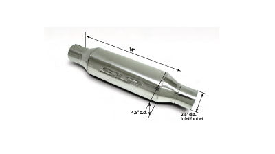 SLP Bullet-Type 2.5" Inlet/outlet Resonator - 310013919 SLP