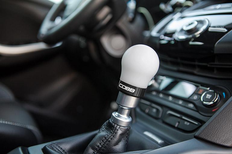COBB Ford 13-14 Focus ST/14-15 Fiesta ST White Shift Knob - Black Base 291350-W-BK