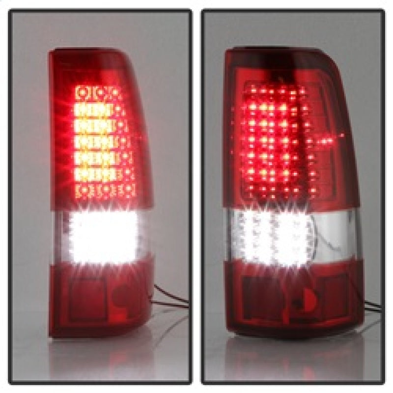 xTune 03-06 Chevrolet Silverado 1500/2500HD LED Tail Lights - Red Clear (ALT-JH-CSIL03-CS-RC) SPYDER