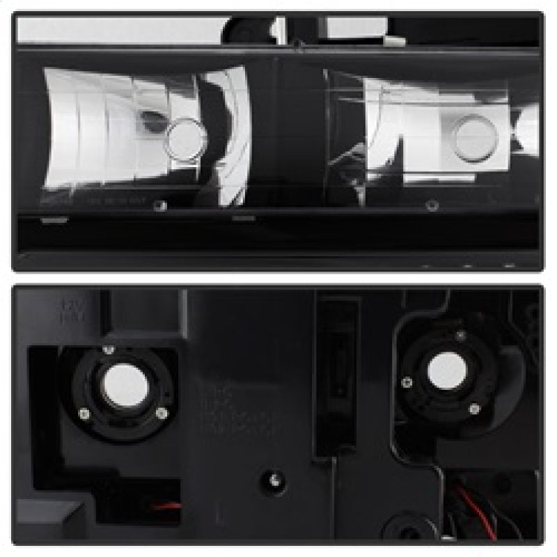 Xtune Chevy Suburban 94-98 Headlights w/ Corner & Parking Lights 8pcs Black HD-JH-CCK88-AM-BK-SET SPYDER