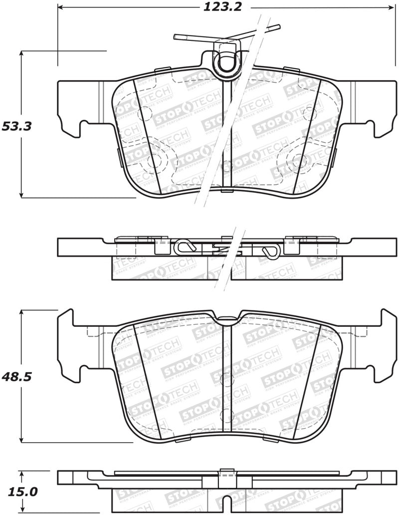 StopTech Street Disc Rear Brake Pads - 305.16650 Stoptech