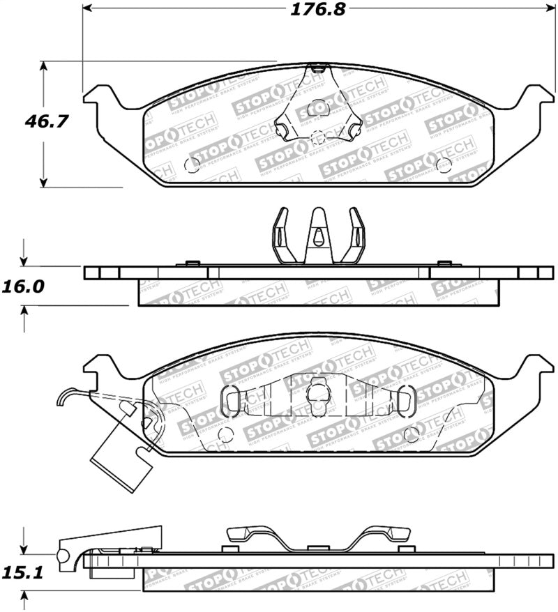 StopTech Premium Ceramic Brake Pads - 308.06500 Stoptech