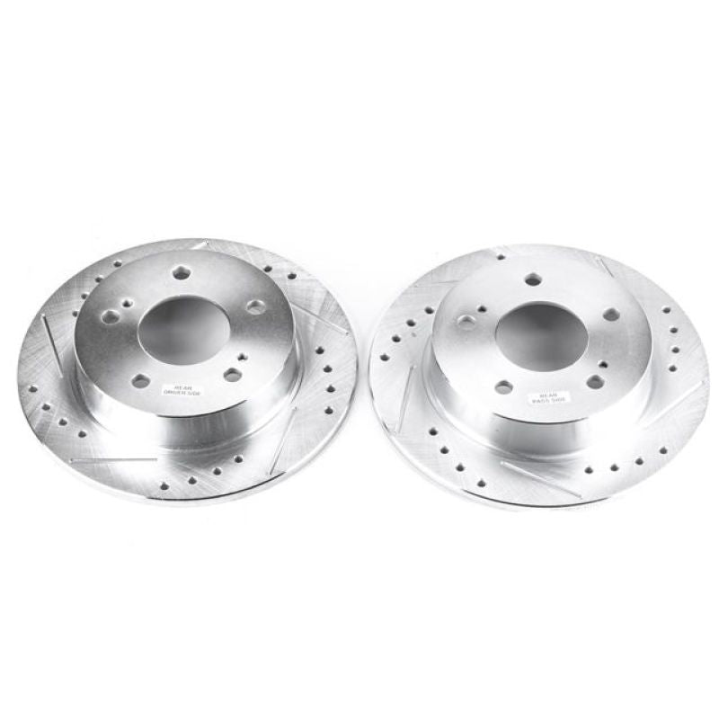 Power Stop 94-98 Nissan 240SX Rear Evolution Drilled & Slotted Rotors - Pair PowerStop