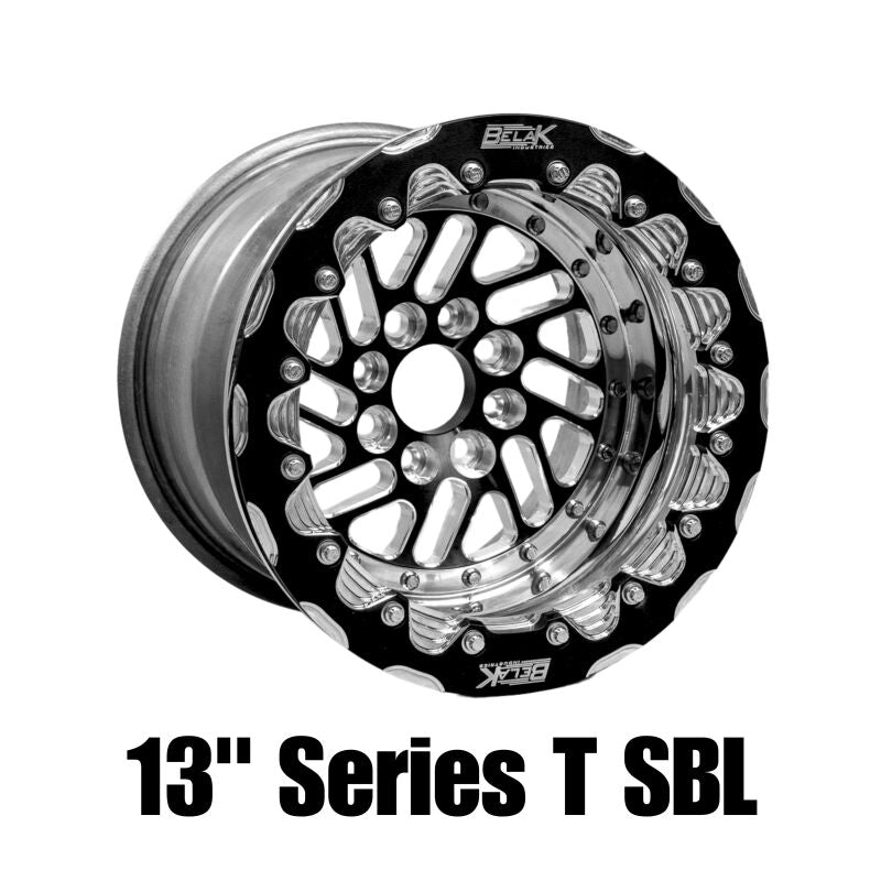 Belak 13x10 / 5in BS / 4x100 BP / High Pad / Series Twisted Wheel - Single Beadlock 13104100ST5BS-SBL