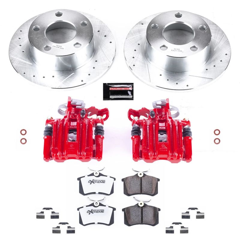 Power Stop 98-04 Audi A6 Rear Z26 Street Warrior Brake Kit w/Calipers PowerStop