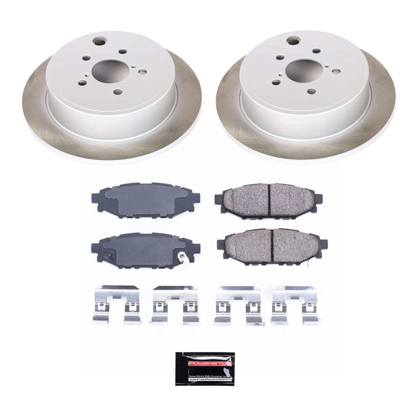 Power Stop 10-14 Subaru Outback Rear Semi-Coated Rotor Kit PowerStop
