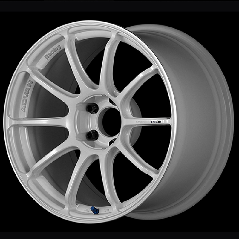 ADVAN Racing RSIII 18x8 +37 5x100 Wheel - White Metallic & Ring - YA38G37DWMR
