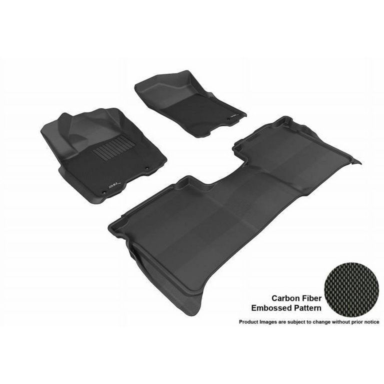 3D MAXpider L1NS06701509 2009-2015 Nissan Titan Crew Cab Kagu 1st & 2nd Row Floormats - Black