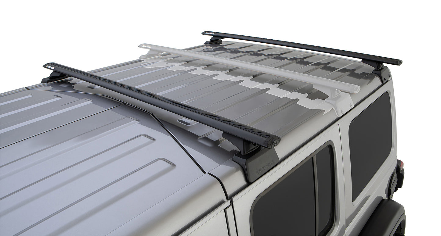 Rhino-Rack 18-21 Jeep Wrangler 4 Door SUV Vortex RCL 2 Bar Backbone Roof Rack - JB0894