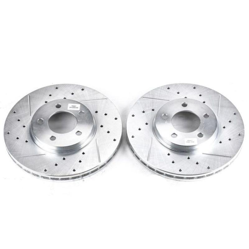 Power Stop 96-99 Ford Taurus Front Evolution Drilled & Slotted Rotors - Pair PowerStop