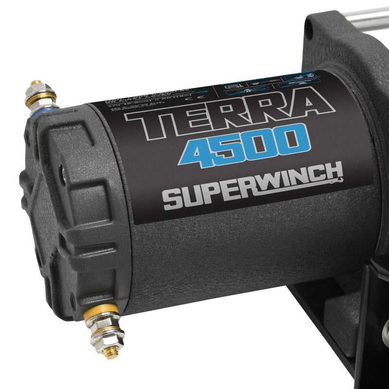 Superwinch 4500 LBS 12V DC 15/64in x 50ft Steel Rope Terra 4500 Winch - Gray Wrinkle Superwinch