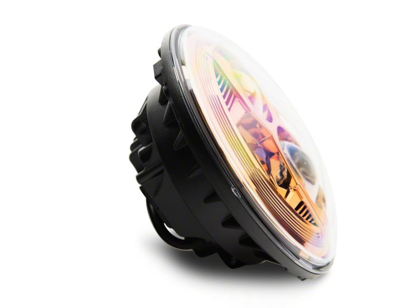 Raxiom 07-18 Jeep Wrangler JK 7-In LED Headlights Orange Housing- Clear Lens