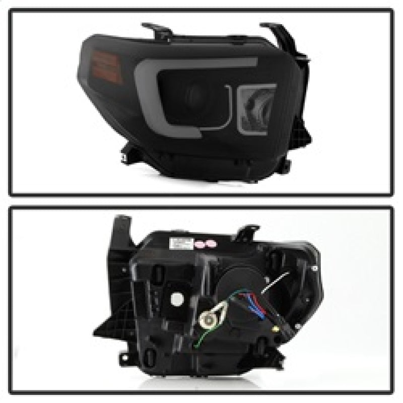Spyder Toyota Tundra 2014-2016 Projector Headlights Light Bar DRL Black Smoke PRO-YD-TTU14-DRL-BSM SPYDER