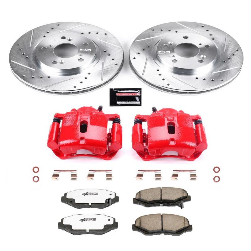 Power Stop 03-08 Honda Pilot Front Z26 Street Warrior Brake Kit w/Calipers PowerStop