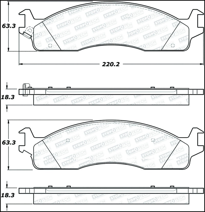 StopTech Street Disc Brake Pads - 305.09650 Stoptech