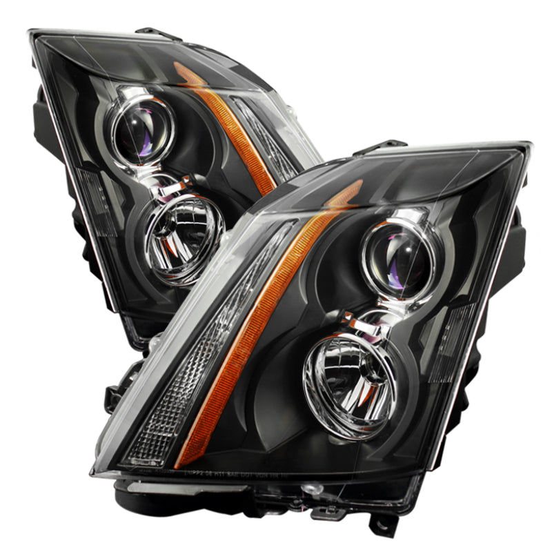 Xtune Cadillac Cts 08-12 / CTS-V 09-12 Halogen Onlyprojector Headlights Black HD-JH-CACTS08-AM-BK SPYDER