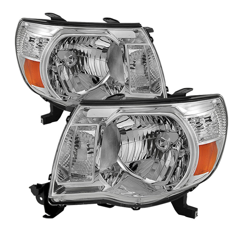 Xtune Toyota Tacoma 05-11 Amber Crystal Headlights Chrome HD-JH-TT05-AM-C SPYDER