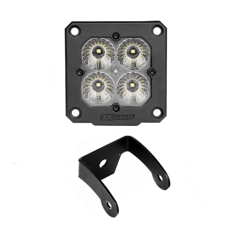 XKGlow Flush Mount XKchrome 20w LED Cube Light with RGB Accent Light - Flood Beam - Part XK065002-FL