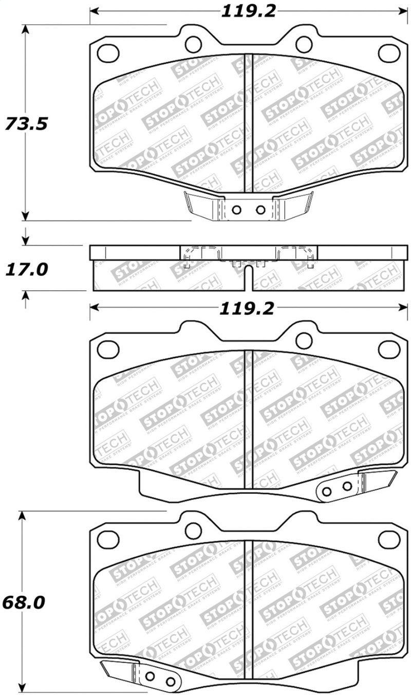 StopTech Street Disc Rear Brake Pads - 305.04360 Stoptech