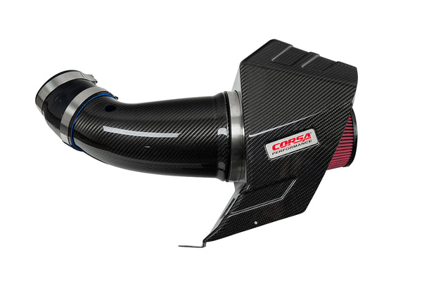 Corsa Black / Carbon Fiber Air Intake | 2020-2023 Dodge Durango SRT Hellcat 6.2L | 2018-21 Jeep Grand Cherokee TrackHawk 6.2L 44011