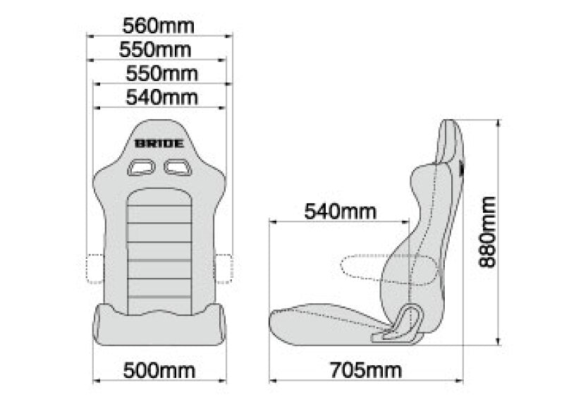 Bride Cusco Euroster II Cruz Armrest Option Black Fireproof Material Seat