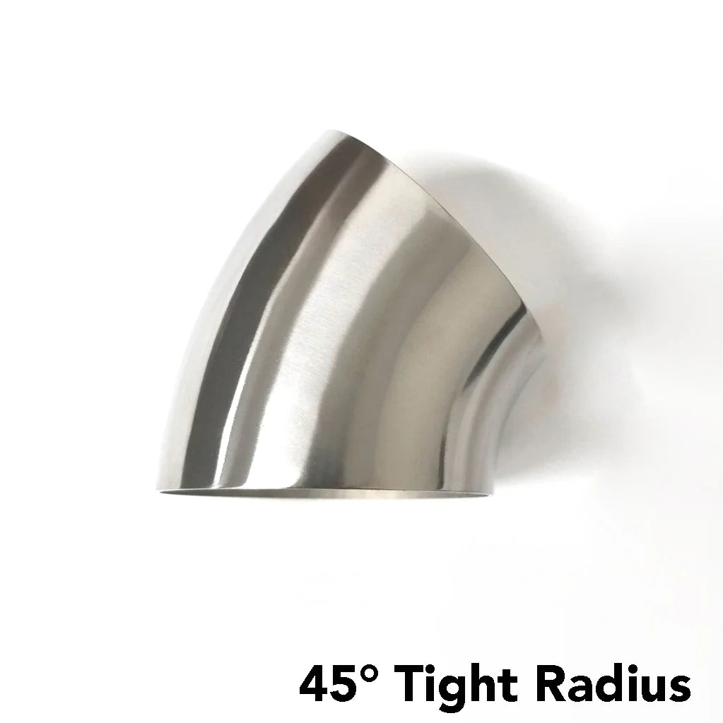 Ticon 4in Titanium 45° Elbow 0.9D Radius 1.2mm/.049in (No Leg)