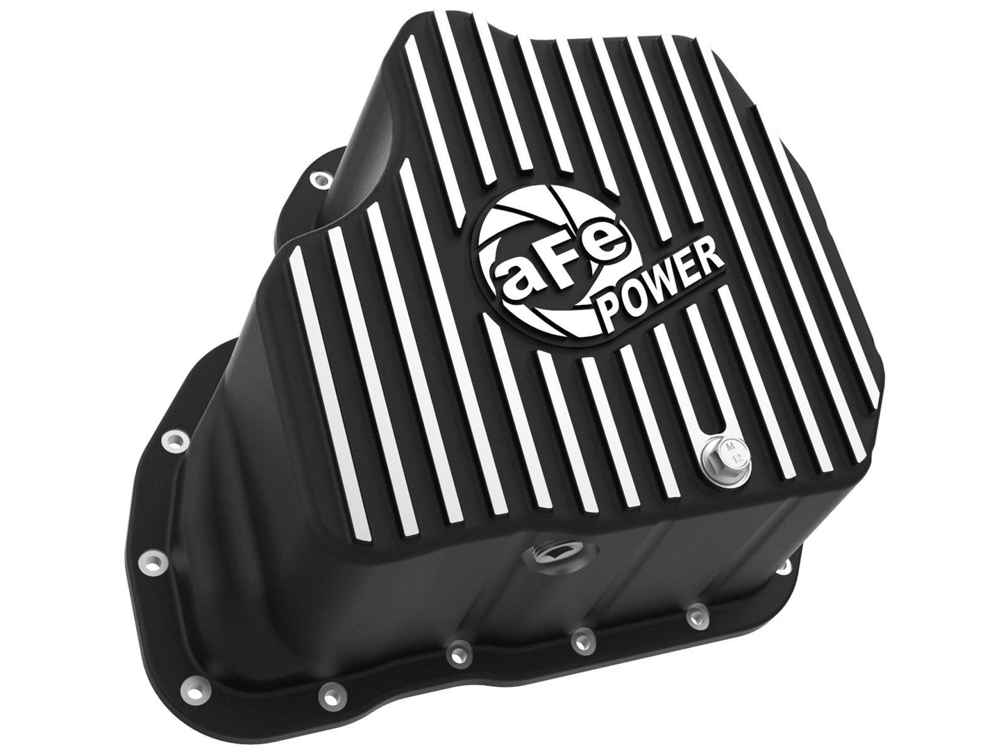 aFe POWER GM Diesel Trucks 01-10 V8-6.6L (td) Pro Series Engine Oil Pan Black w/ Machined Fins