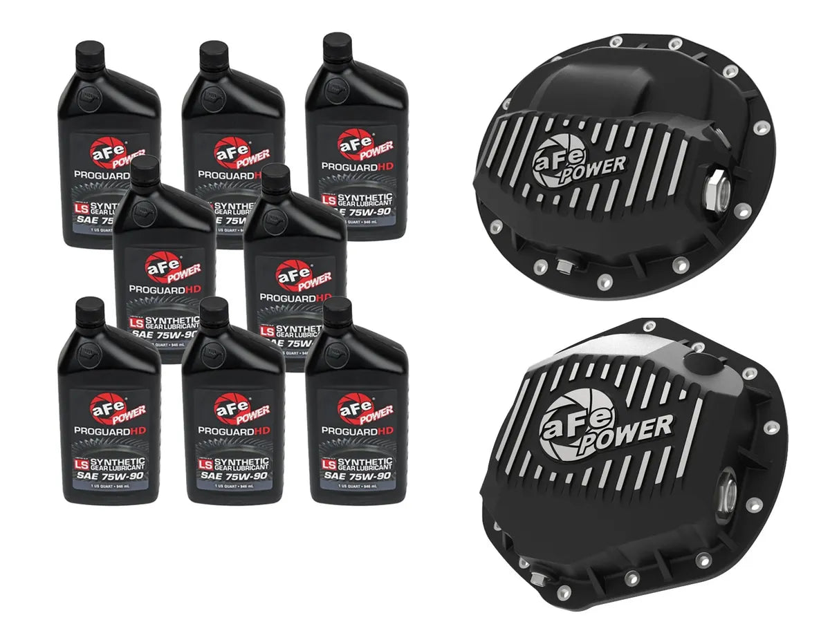 aFe Power Front/Rear Diff Cover Kit w/ Oil 13-18 Dodge L6 Trucks (AAM 9.25-12 & AAM 11.5/12-14)