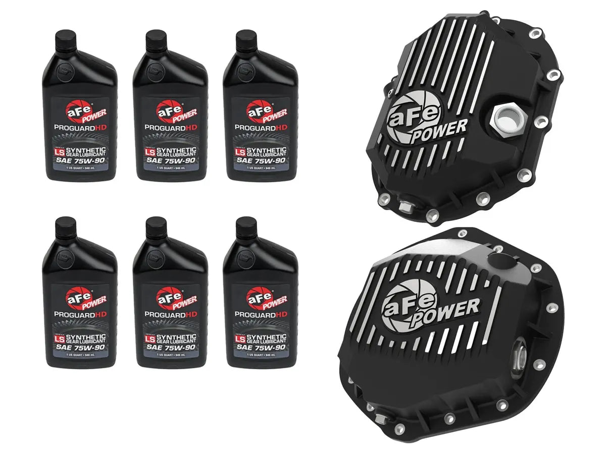 aFe Power Front/Rear Diff Cover Kit w/ Oil 11-19 GM Diesel Trucks V8 (AAM 9.25-12 & AAM 11.5-14)