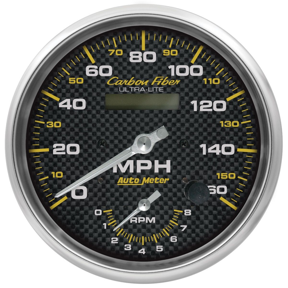 AutoMeter 160mph & 8k RPM Electirc Program 5in. Carbon Fiber Gauge Tach/Speedo 4878