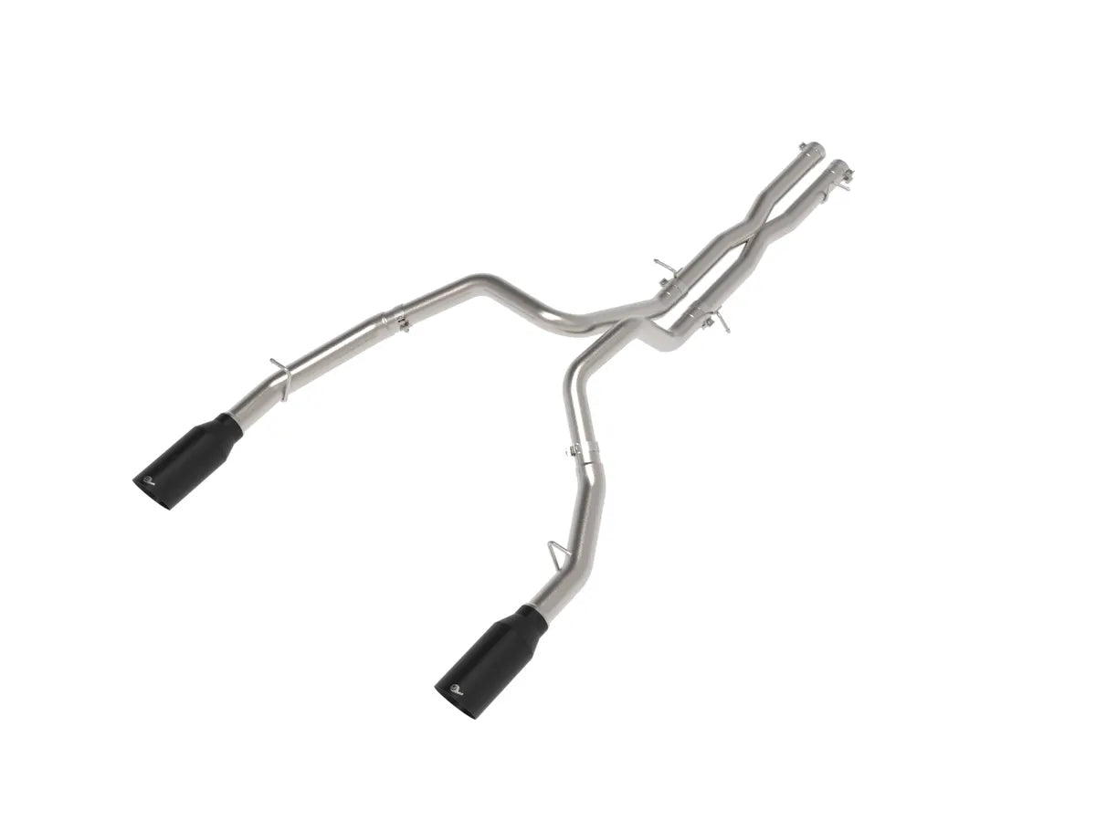 aFe Vulcan Series 3 IN to 3-1/2 IN 304 Stainless Steel Cat-Back Exhaust System w/ Black Tip - 49-32087-B