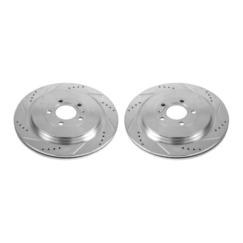 Power Stop 13-14 Ford Mustang Rear Evolution Drilled & Slotted Rotors - Pair PowerStop