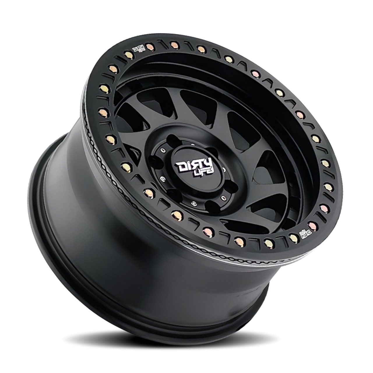 Dirty Life 9304 DT-2 20x9 / 5x139.7 BP / 12mm Offset / 87.1mm Hub Matte Black Wheel - Beadlock
