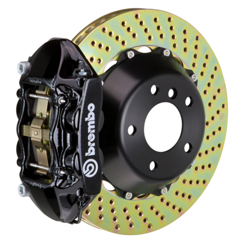 Brembo 01-02 Viper RT10/GTS/92-00 Viper RT10/GTS Rr GT BBK 4Pist Cast 345x28 2pc Rotor Drill-Black Brembo