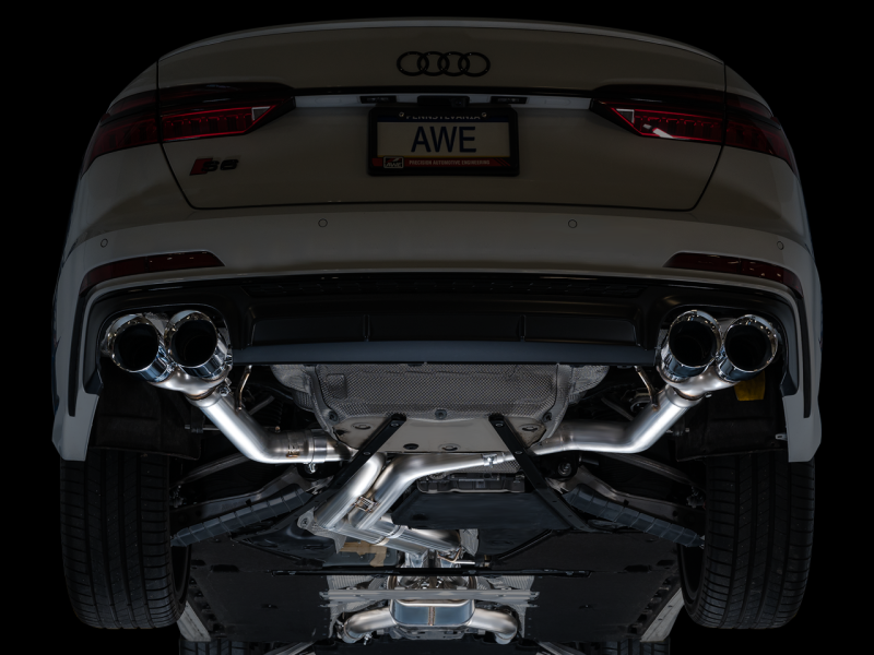 AWE Tuning 19-23 Audi C8 S6/S7 2.9T V6 AWD Track Edition Exhaust - Chrome Silver Tips AWE Tuning
