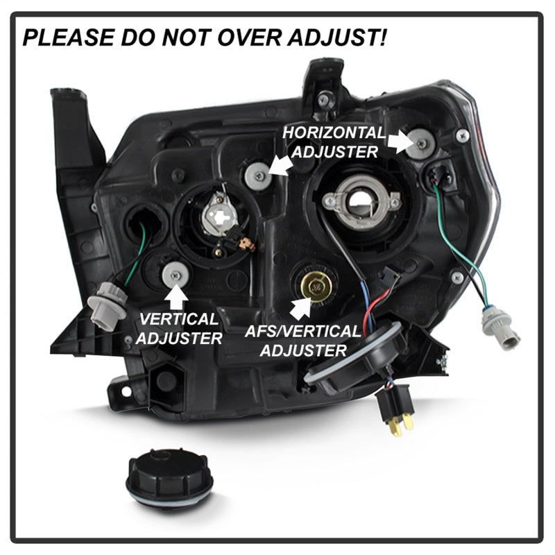 xTune 14-17 Toyota Tundra DRL LED Light Bar Projector Headlights - Black (PRO-JH-TTU14-LB-BK) SPYDER